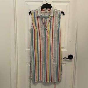 Nautica striped spring colors sleeveless shirt dress
